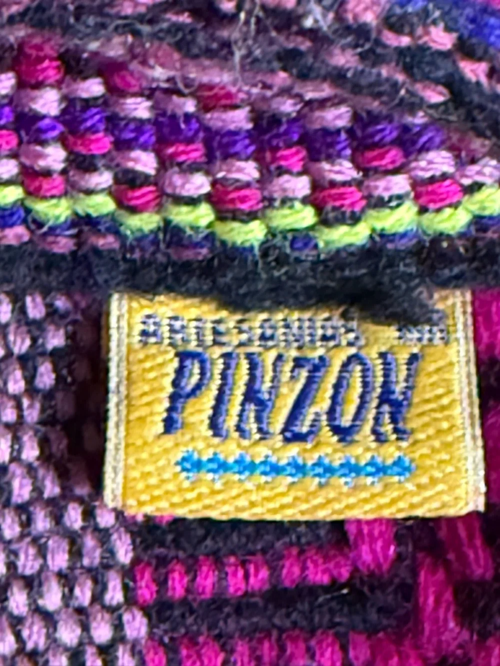 Handwoven Purple & Pink Striped Women's Backpack